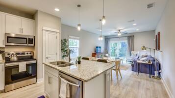 Microwave, oven, stovetop, dishwasher