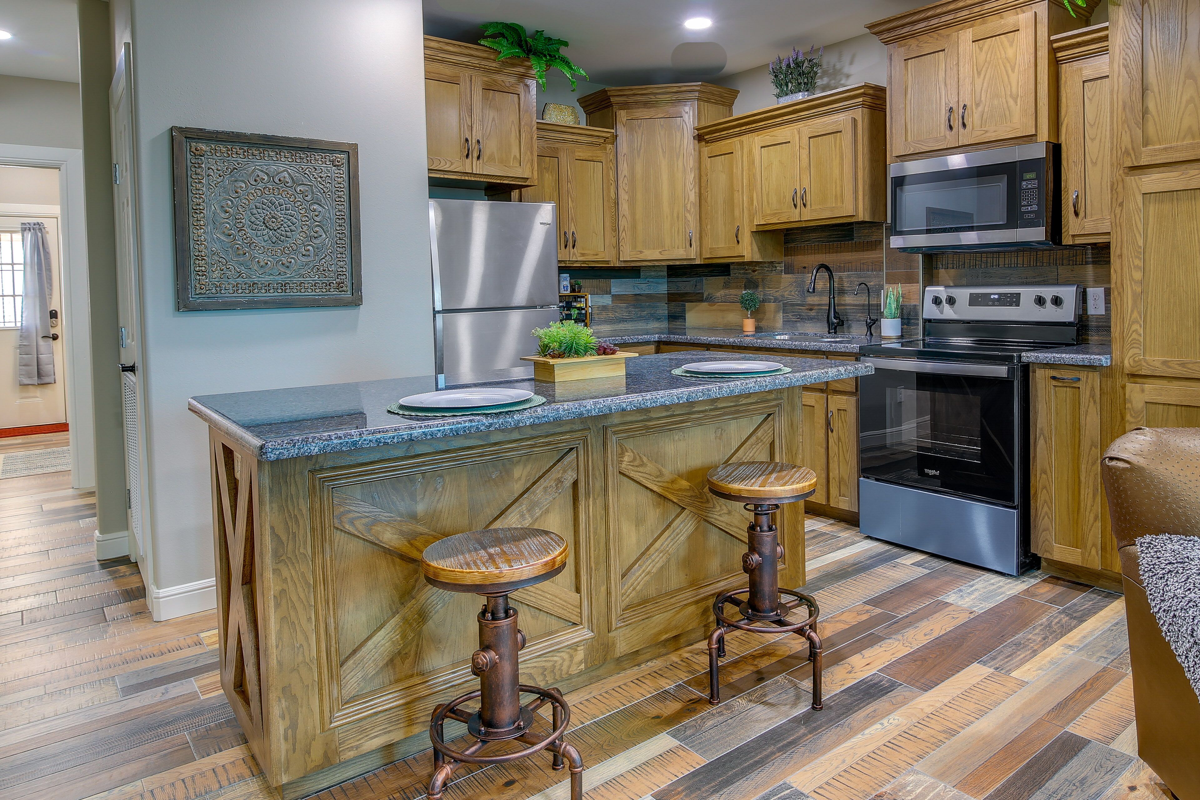 Lägenhet (1 Bedroom) | Eget kök | Mikrovågsugn, ugn, spishäll och kaffe- och tebryggare