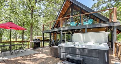 Furnished Deck + Lake Access: Fairland Log Cabin