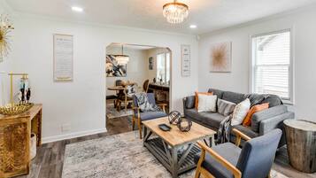 House (3 Bedrooms) | Living area | TV, fireplace