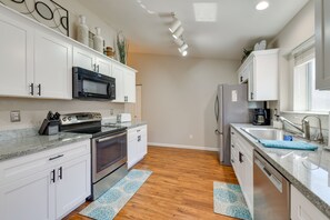Microwave, oven, stovetop, dishwasher