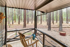 House (3 Bedrooms) | Interior - Furnished Patio & Fire Pit: Pinetop Cabin! (Pinetop)