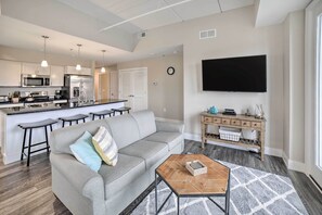 Apartment (2 Bedrooms) | Front of property - Luxe Manistee Condo w/ Balcony & River Views! (Manistee)