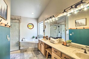 House (4 Bedrooms) | Interior - Hot Tub & Game Room: All-season Pinetop Cabin (Pinetop)