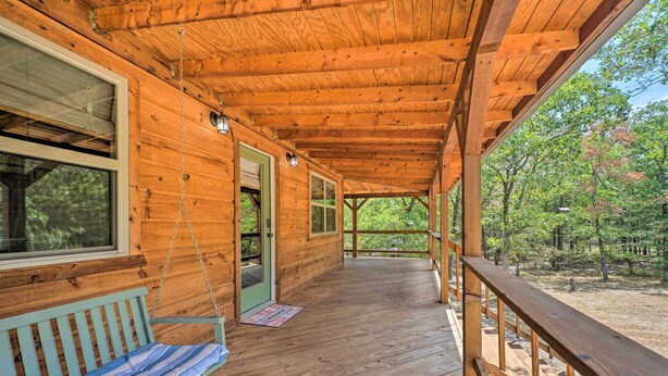 Terrace/patio - Peaceful Clayton Cabin - Walk to Sardis Lake! (Clayton)