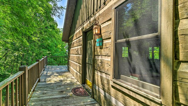 Exterior detail - Lakefront Log Cabin w/ Fire Pit & Gas Grill! (Leitchfield)