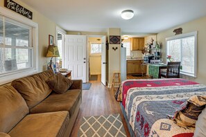 Apartment (0 Bedroom) | Interior - Fireside Relaxation: Pet-friendly Whittier Getaway (Whittier)