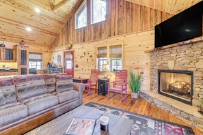 House (2 Bedrooms) | Front of property - Dog-friendly Cabin w/ Fire Pit & Hot Tub! (Murphy)