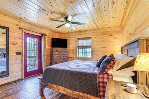 House (2 Bedrooms) | Interior - Hot Tub + Fire Pit: Dog-friendly Cabin in Murphy! (Murphy)