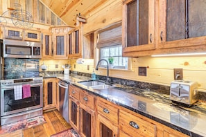 House (2 Bedrooms) | Interior - Hot Tub + Fire Pit: Dog-friendly Cabin in Murphy! (Murphy)