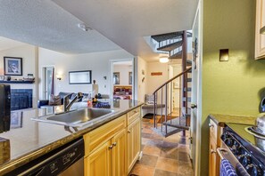 Apartment (2 Bedrooms) | Private kitchen | Microwave, oven, stovetop, dishwasher - Ski-in/ski-out Top-floor Condo at Granby Ranch! (Granby)