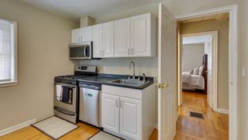 Microwave, oven, stovetop, dishwasher