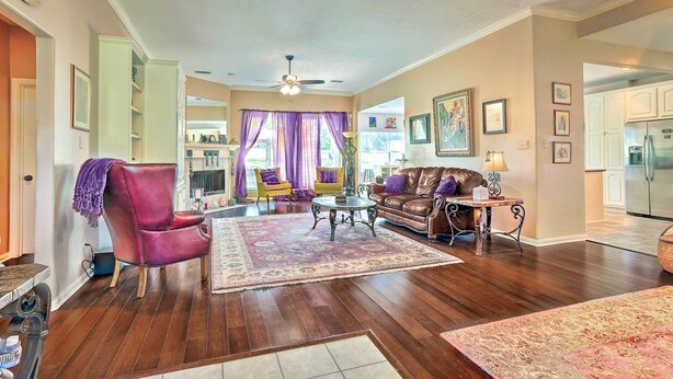 Fireplace - Eclectic Montgomery Home Near Lake Conroe! (Montgomery)