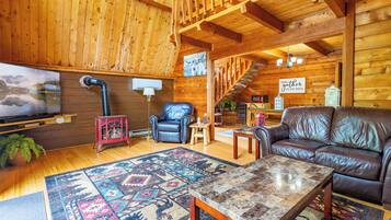 House (4 Bedrooms) | Living area | TV, fireplace, DVD player, books