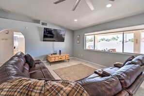 House (3 Bedrooms) | Interior - Patio + Fire Pit: Central Home in Lake Havasu City (Lake Havasu City)