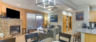 Patio & Mountain Views: Central Grand Lake Condo!