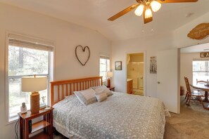 3 bedrooms, laptop workspace, iron/ironing board, free cribs/infant beds