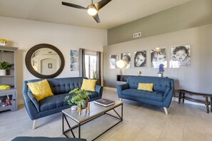 Fireplace, books - Glendale Vacation Rental: Near State Farm Stadium (Glendale)