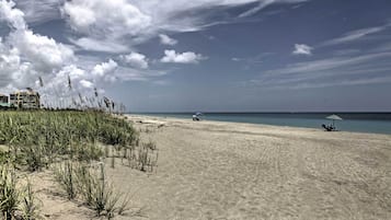 On the beach, beach towels