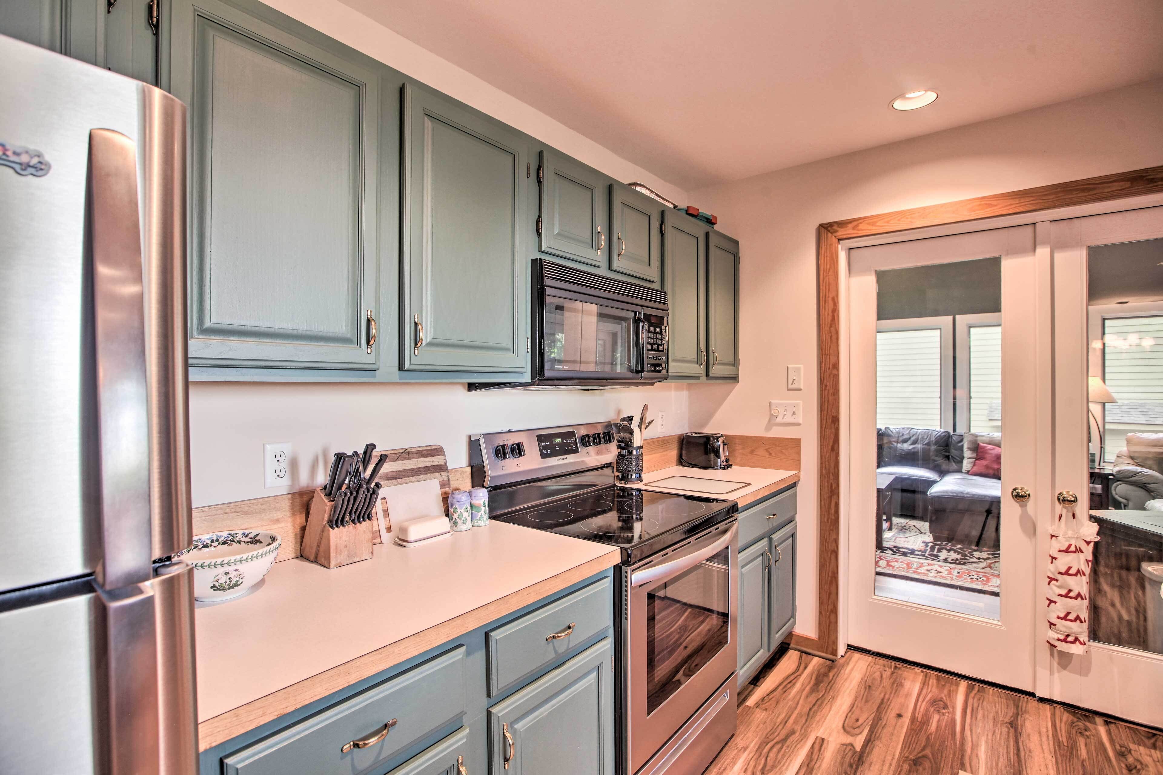 Microwave, oven, stovetop, dishwasher