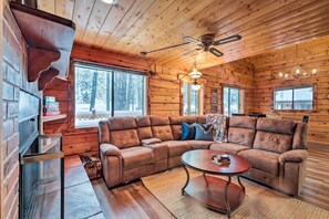 House (3 Bedrooms) | Interior - Furnished Deck: Cabin in Coconino National Forest (Munds Park)