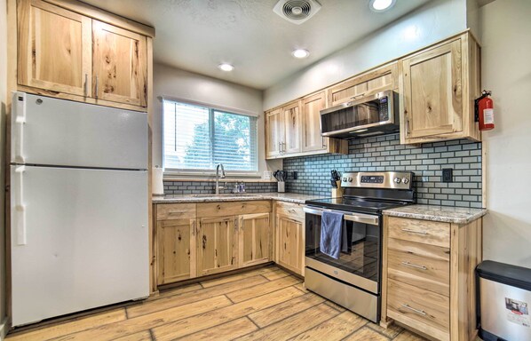 Microwave, oven, stovetop, coffee grinder