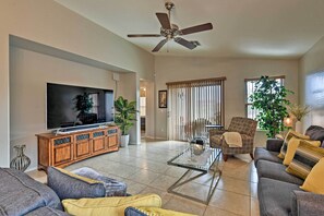 House (3 Bedrooms) | Living area | TV - West Phoenix Home: Hike, Dine & Golf Nearby! (Buckeye)