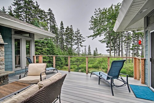 New! Quiet Coastal Getaway w/ Deck & Harbor Views!