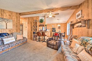 House (2 Bedrooms) | Interior - 2 Decks, Grill & Wooded Views: Happy Jack Cabin (Happy Jack)