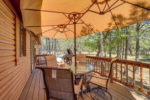 House (2 Bedrooms) | Interior - 2 Decks, Grill & Wooded Views: Happy Jack Cabin (Happy Jack)