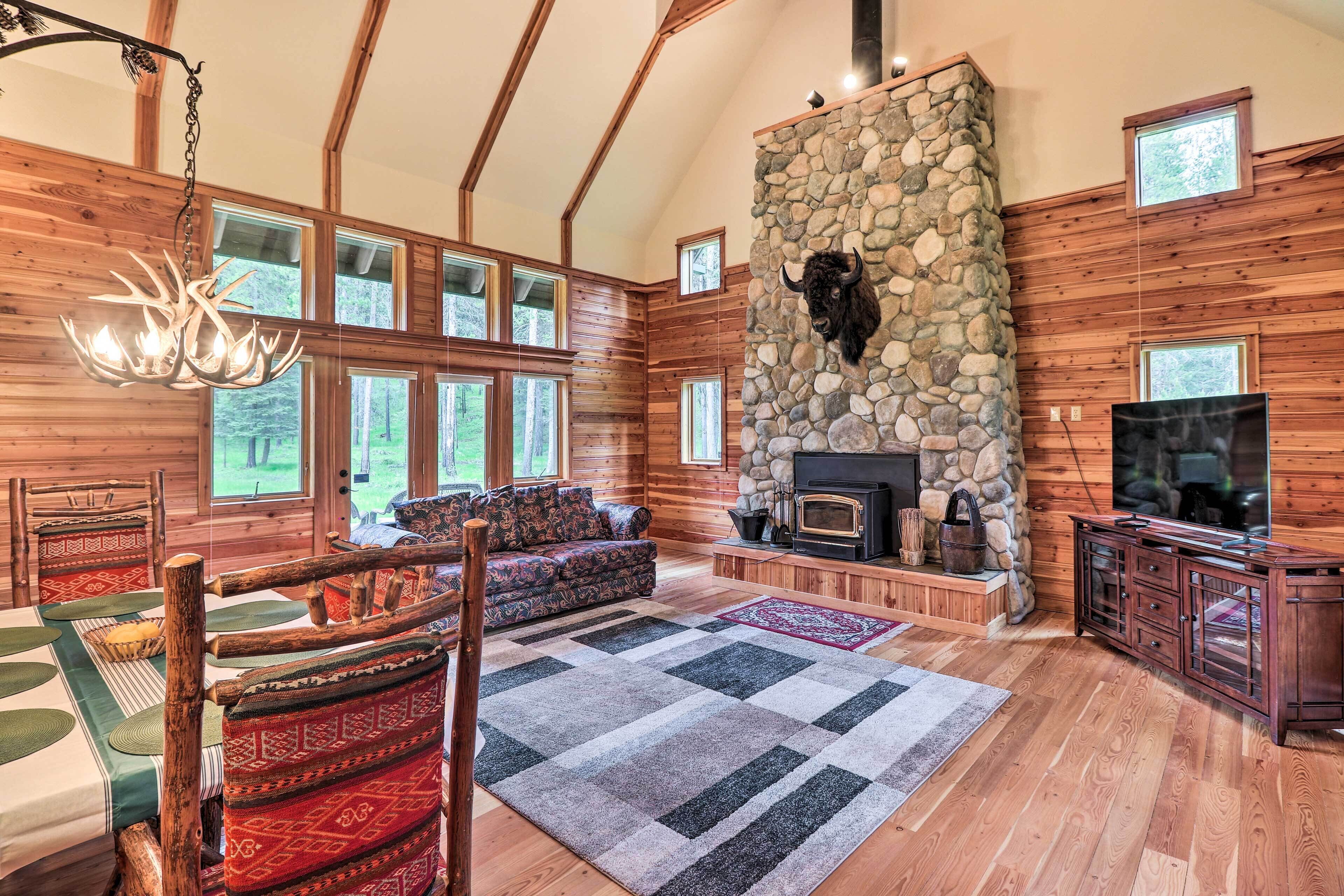 Fireplace, books