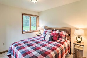 House (3 Bedrooms) | 3 bedrooms, laptop workspace, iron/ironing board, bed sheets - Secluded Bigfork Cabin w/ Huge Yard + Grill! (Bigfork)