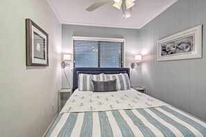 1 多间卧室、免费婴儿床、床单