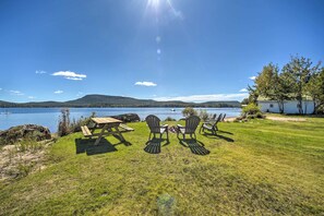 House (4 Bedrooms) | Interior - Fire Pit & Beach: Lake Pleasant Home w/ Views (Speculator)