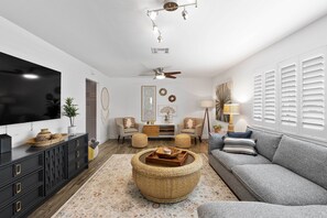 Fireplace, ping pong