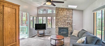 2 Mi to Rainbow Lake: Woodsy Retreat w/ Deck!