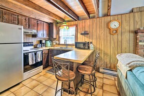 House (2 Bedrooms) | Interior - Game Room & Fire Pit: Tree-lined Pocono Lake Cabin (Pocono Lake)