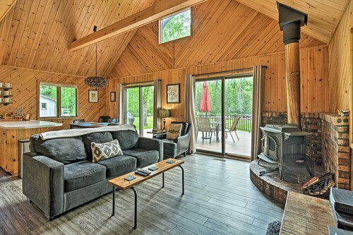 Near Snowmobiling! Riverfront Traverse City Cabin