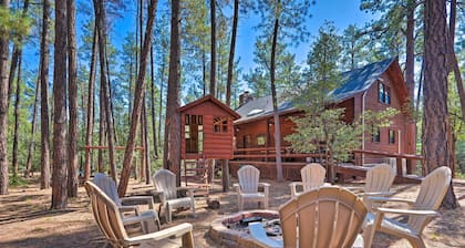 Deck, Games & Fire Pit: Modern Pine Cabin!