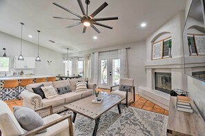 TV, fireplace - Luxe Home w/ Private Heated Pool & Outdoor Oasis! (Avondale)