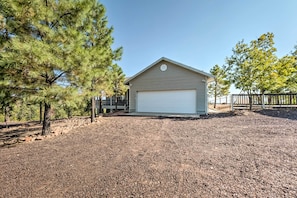 House (2 Bedrooms) | Interior - Fireplace, Deck & Grill: Show Low Haven (Show Low)