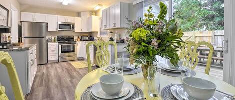 Microwave, oven, stovetop, dishwasher