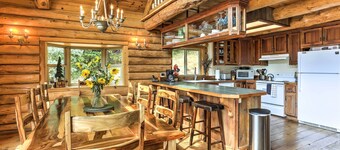 Log Home on 60 Private Acres By Mt Shasta Ski Park