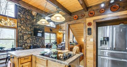 Mtn Views, Yard, & Fire Pit: Multi-level Cabin