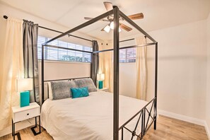 1 bedroom, iron/ironing board, bed sheets