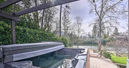 Serene Riverfront Escape w/ Hot Tub & Views!