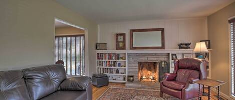 House (3 Bedrooms) | Living area | TV, fireplace