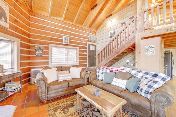 House (1 Bedroom) | Interior - True Log Cabin w/ Game Room, Year-round Views (Waynesville)