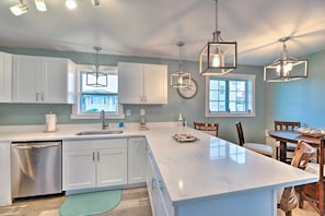 House (4 Bedrooms) | Private kitchen | Microwave, oven, stovetop, dishwasher - Luxe 'cozy Crab Shack' w/ Porch in Indian Beach! (Atlantic Beach)