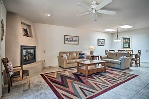 TV, fireplace - Serene Green Valley Escape w/ Spacious Patio! (Green Valley)